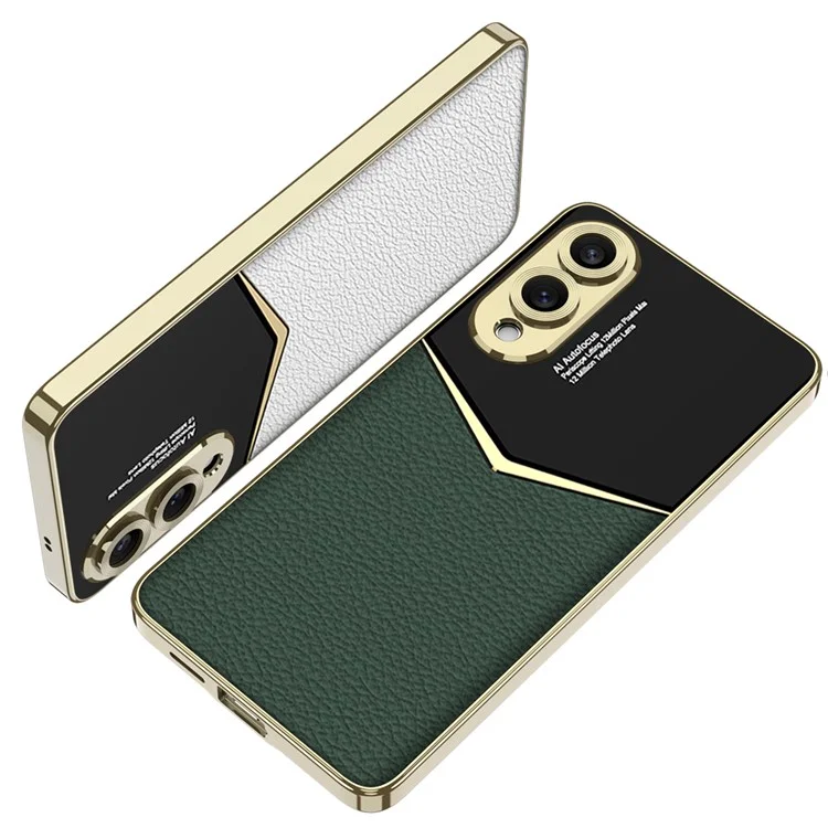 GKK For Samsung Galaxy S25 Edge Cases Electroplating PU + PC + TPU Phone Cover - Carbon Fiber Texture