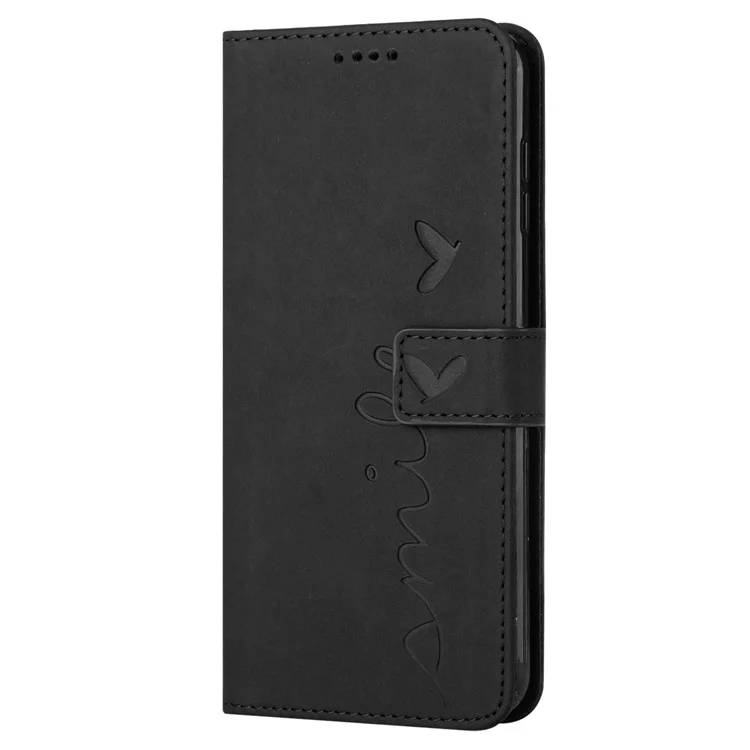 Caja Telefónica Amigable Para la Piel Para Motorola Moto S30 Pro 5G / Edge 30 Fusion 5G, Flip Flip Flip Leather Cover Cover de la Billetera Con Correa - Negro