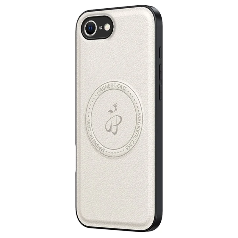 For iPhone 17e / 16e Magnetic Case PU + TPU + PC Phone Back Cover Drop Resistant - White
