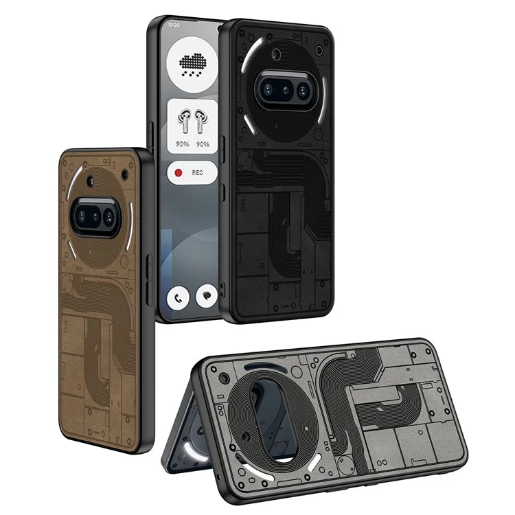 GKK For Nothing Phone (3a) Matte Case Skin-Touch PU + TPU + PC Shockproof Phone Cover - Black