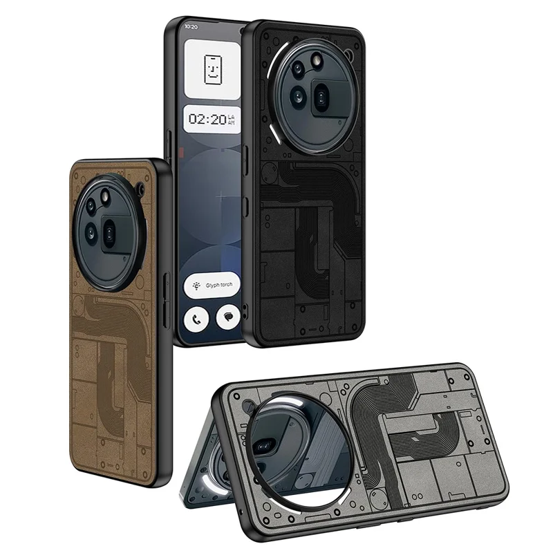 GKK For Nothing Phone (3a) Pro Matte Case Skin-Touch PU + TPU + PC Shockproof Phone Cover - Brown