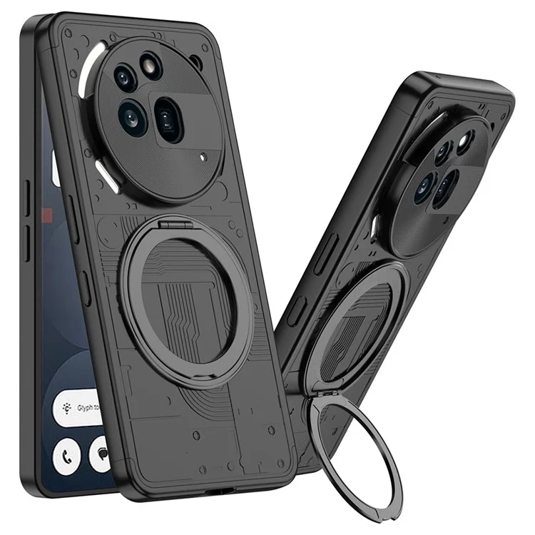 GKK Shield Series For Nothing Phone (3a) Pro Magnetic Case with Kickstand Detachable Design Hard PC Phone Cover - Black