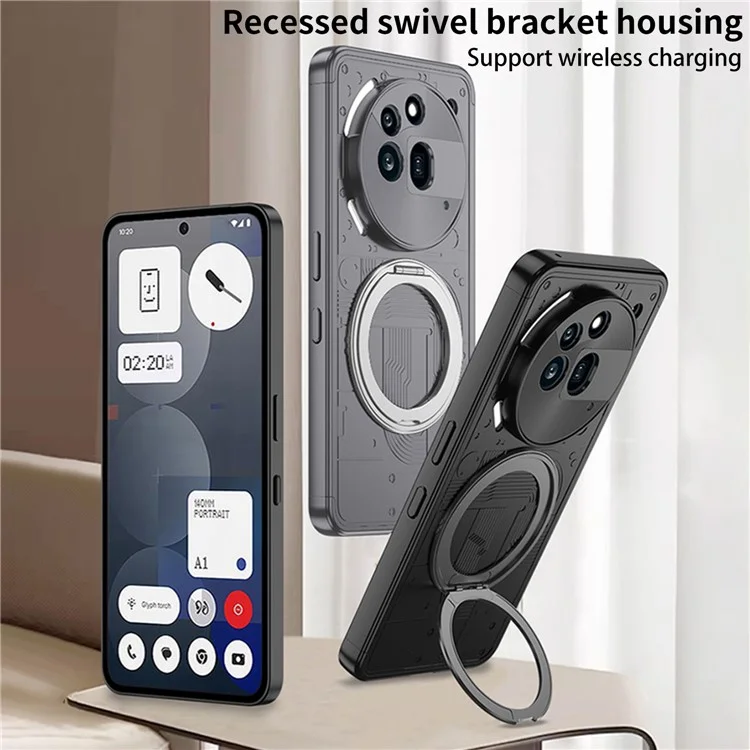 GKK Shield Series For Nothing Phone (3a) Pro Magnetic Case with Kickstand Detachable Design Hard PC Phone Cover - Black