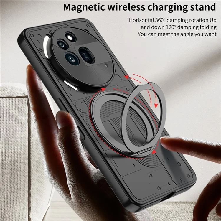 GKK Shield Series For Nothing Phone (3a) Pro Magnetic Case with Kickstand Detachable Design Hard PC Phone Cover - Black