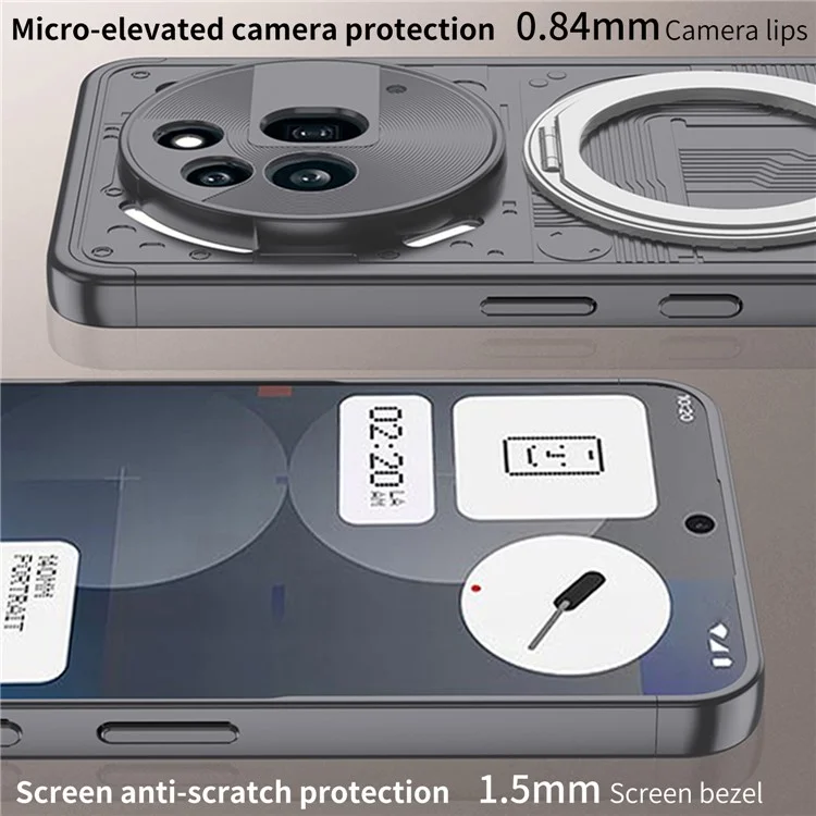 GKK Shield Series For Nothing Phone (3a) Pro Magnetic Case with Kickstand Detachable Design Hard PC Phone Cover - Black