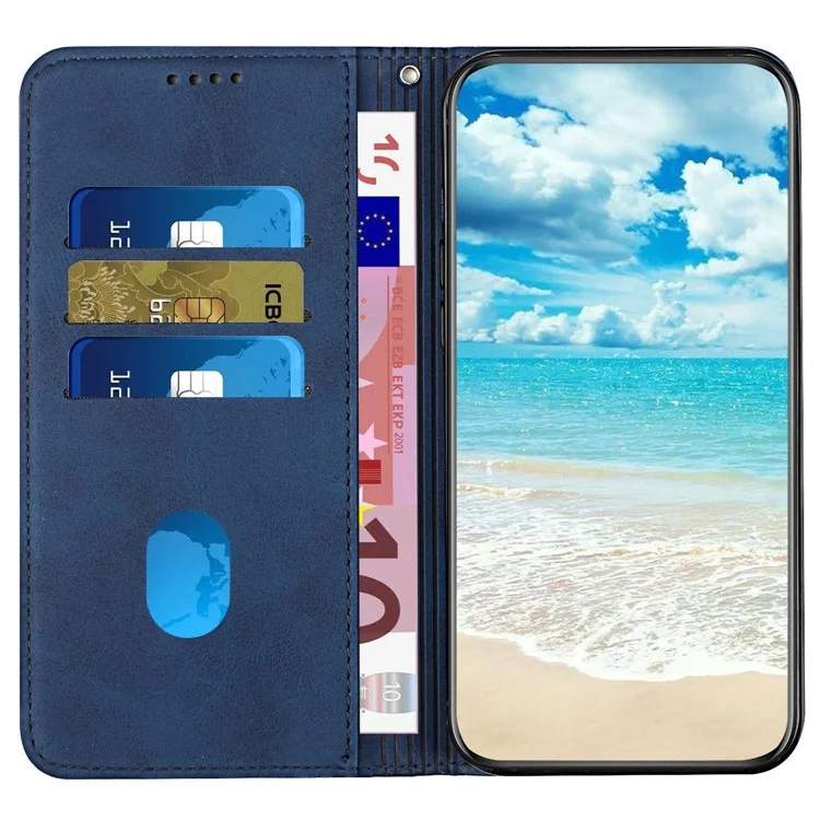 Per Oppo Reno8 5G / Reno8 5G (versione Globale) Pattern Rhombo Flip State Flip Case Assorbimento Magnetico Copertina Per Ammortizzatori in Pelle PU - Zaffiro