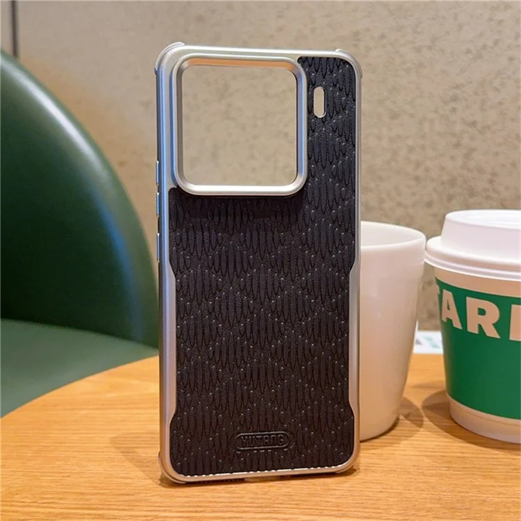 Funda YUTRNG para Xiaomi 15 Pro con Textura de Ola - Cuero PU + PC Magnética - Negro