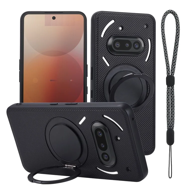 VILI D-TCY Series for Nothing Phone (3a) Case Ring Kickstand PC TPU Phone Back Cover with Strap