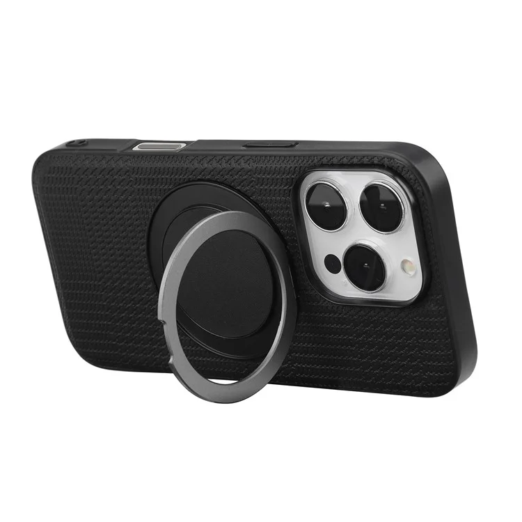 VILI D-THS Série pour iPhone 16 Pro Coque Magnétique avec Anneau Support et Dragonne - PC TPU Arrière de Téléphone - Noir