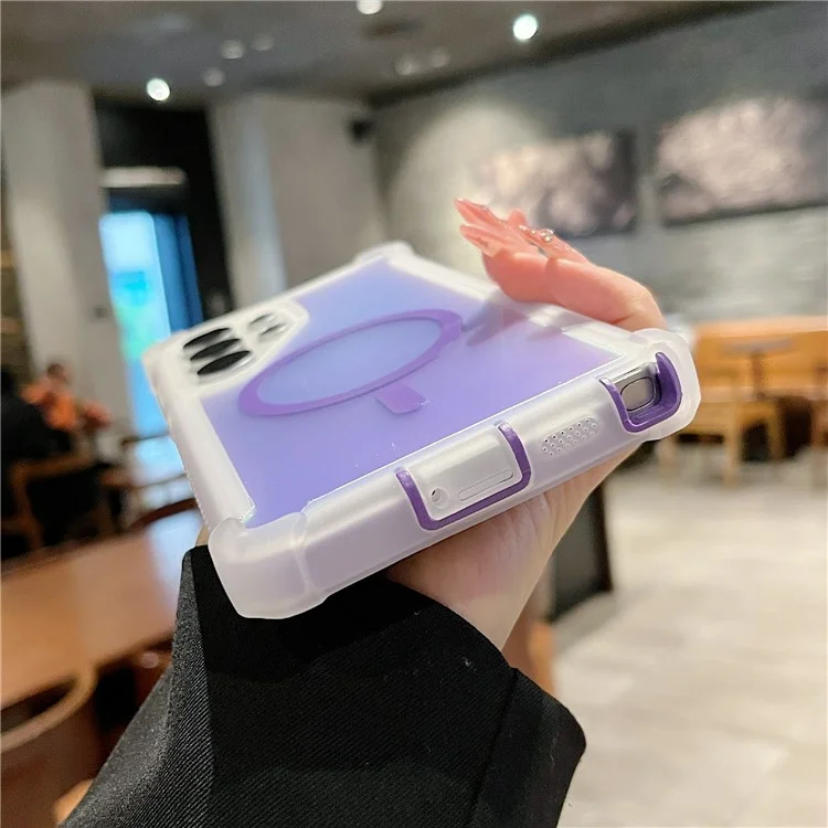 For Samsung Galaxy S25 Ultra Magnetic Case Chameleon Anti Drop TPU + PC Phone Cover - Transparent Blue Green