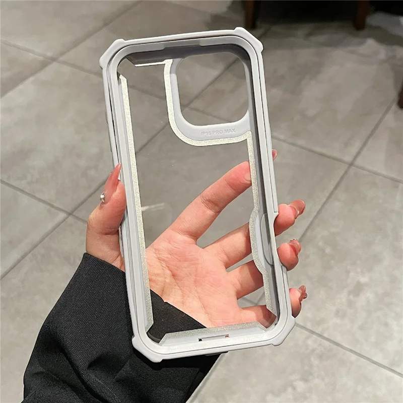 For iPhone 16 Pro Max Case Clear Detachable 2 in 1 Shockproof TPU + PC Phone Back Cover - Black  /  Red