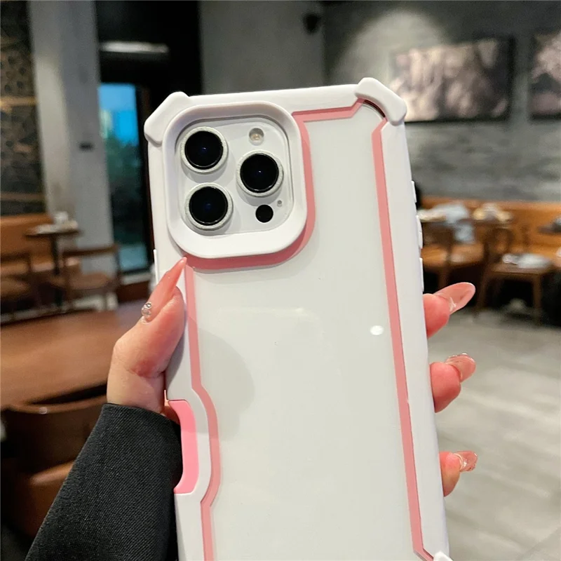 For iPhone 16 Pro Max Case Clear Detachable 2 in 1 Shockproof TPU + PC Phone Back Cover - Black  /  Red