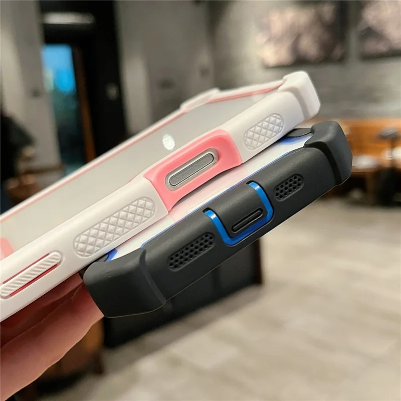 For iPhone 16 Pro Case Clear Detachable 2 in 1 Shockproof TPU + PC Phone Back Cover - Black  /  Red