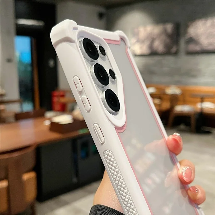 Für Samsung Galaxy S24 Ultra Hülle Transparent Abnehmbar 2-in-1 Stoßfest TPU + PC Handy-Rückseite Schutzhülle - Schwarz / Rot