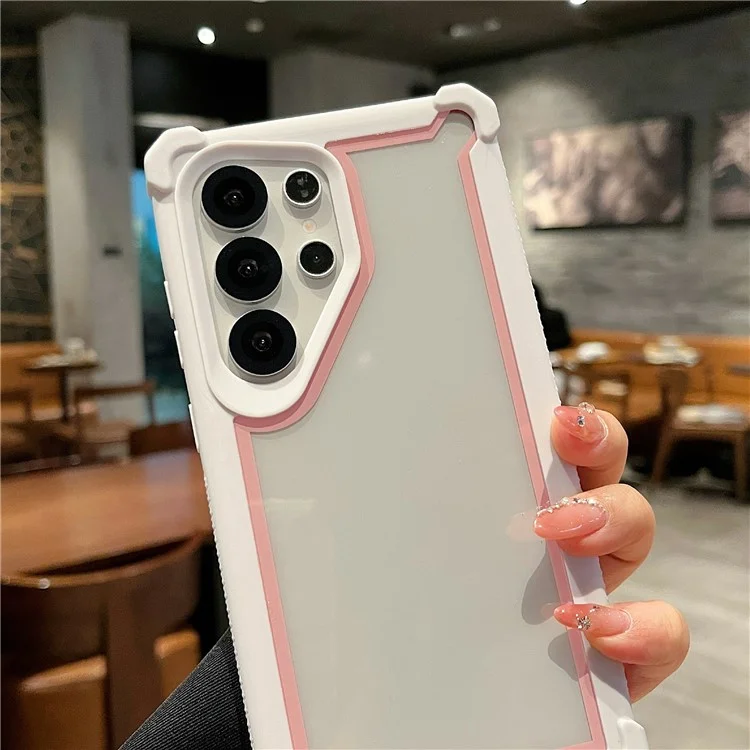 Für Samsung Galaxy S24 Ultra Hülle Transparent Abnehmbar 2-in-1 Stoßfest TPU + PC Handy-Rückseite Schutzhülle - Schwarz / Rot