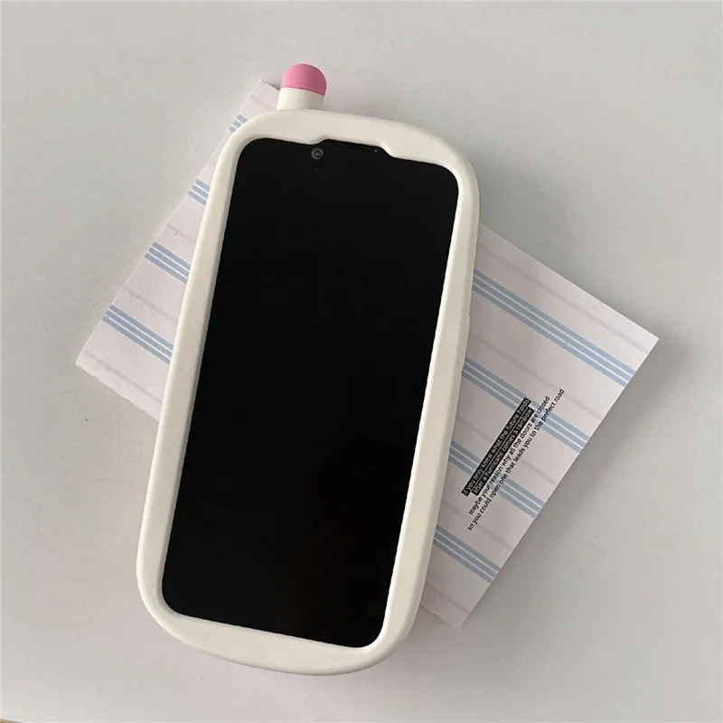 For iPhone 15 Silicone Case Cute Smile Face Phone Style Shockproof Durable Phone Cover