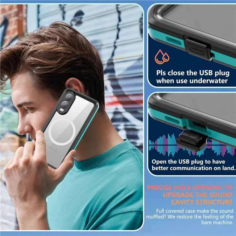 REDPEPPER A Series For Samsung Galaxy S25 Edge Case IP68 Waterproof Phone Cover Compatible with MagSafe - Blue