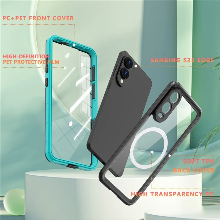 REDPEPPER A Series For Samsung Galaxy S25 Edge Case IP68 Waterproof Phone Cover Compatible with MagSafe - Blue