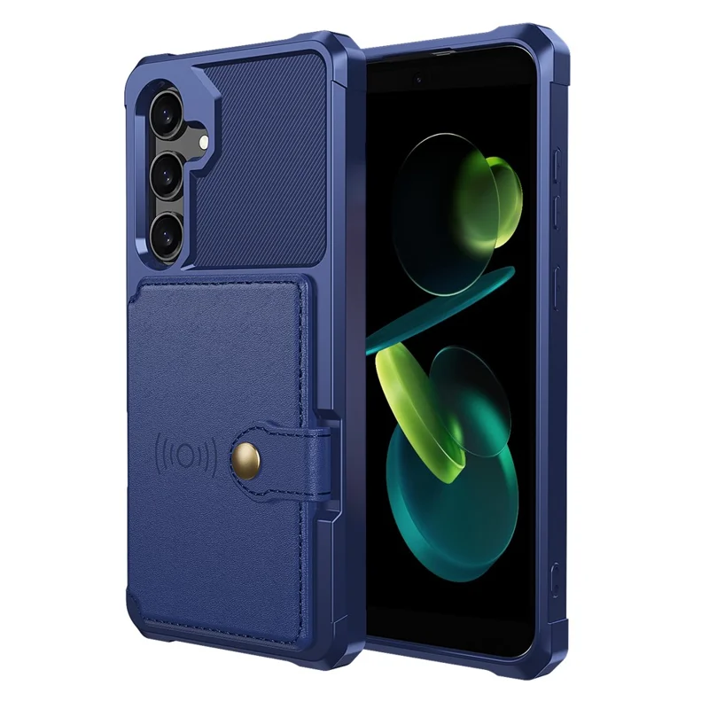 Für Samsung Galaxy A36 5G Hülle mit Kartenhalter aus PU-Leder + TPU Handyrückseite - Blau