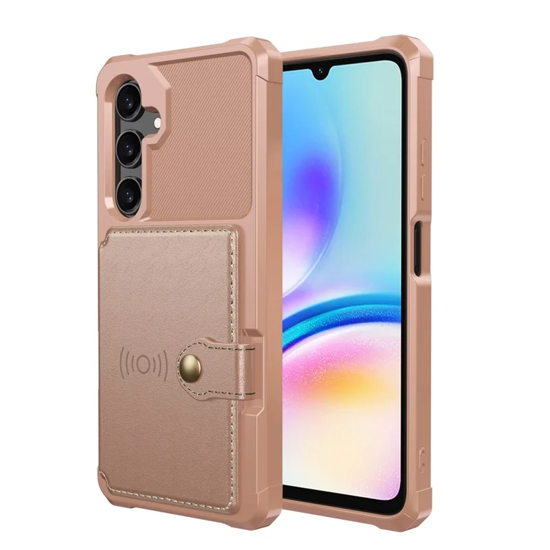 For Samsung Galaxy A26 5G Case with Card Holder PU Leather + TPU Phone Back Cover - Pink