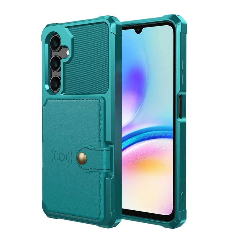 For Samsung Galaxy A16 4G / 5G Case with Card Holder PU Leather + TPU Phone Back Cover - Green