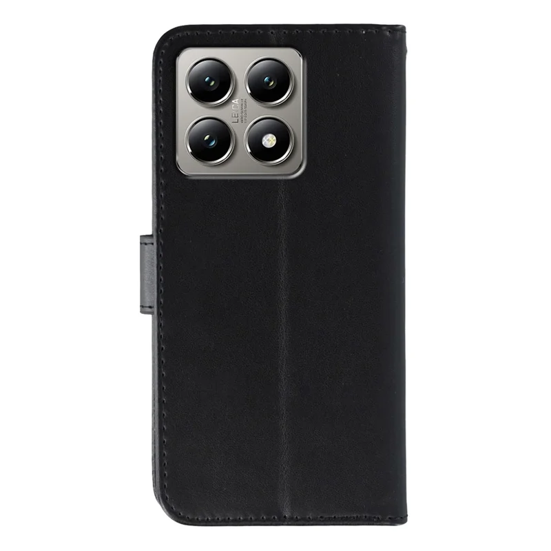Cover a portafoglio in pelle PU per Xiaomi 14T con cinturino - Nero