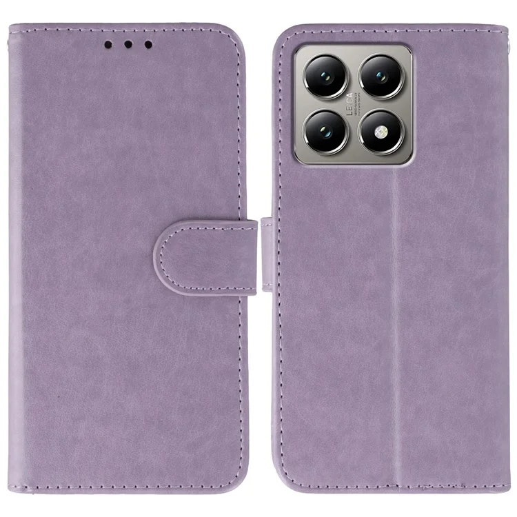 Funda de cuero sintético tipo cartera con tapa para Xiaomi 14T Pro con correa - Morado