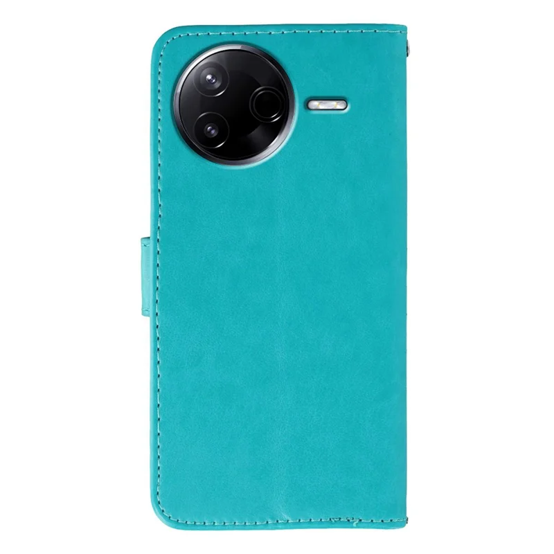 Per Xiaomi Poco F7 Pro 5G / Redmi K80 5G Custodia in pelle PU Portafoglio Flip Cover con Cinturino - Blu