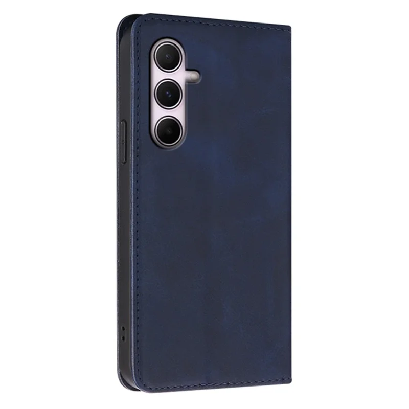 For Samsung Galaxy A35 5G Case Wallet Calf Texture Leather Phone Cover with Hidden Magnetic Closure - Blue