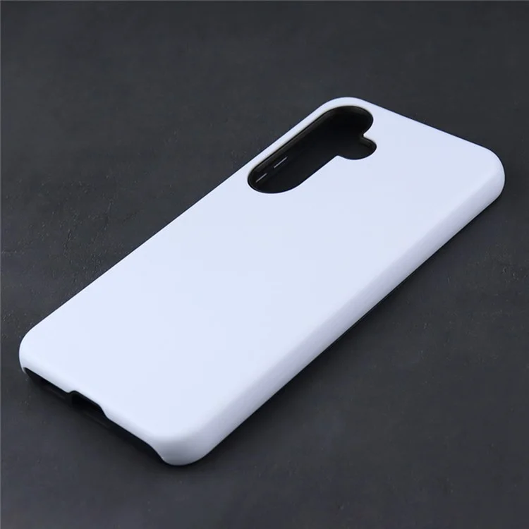 Achat en gros pour étui Samsung Galaxy S25+ PC + TPU Coque de téléphone vierge Support d'impression par transfert thermique 3D - Blanc Grand trou Brillant
