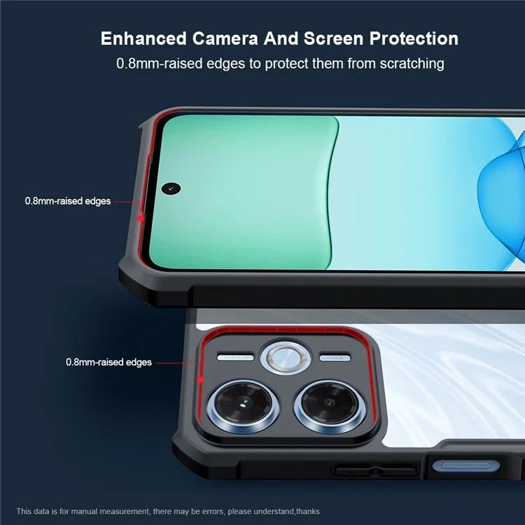 Capa XUNDD para Xiaomi Redmi 13x 4G à Prova de Queda TPU + Acrílico Transparente