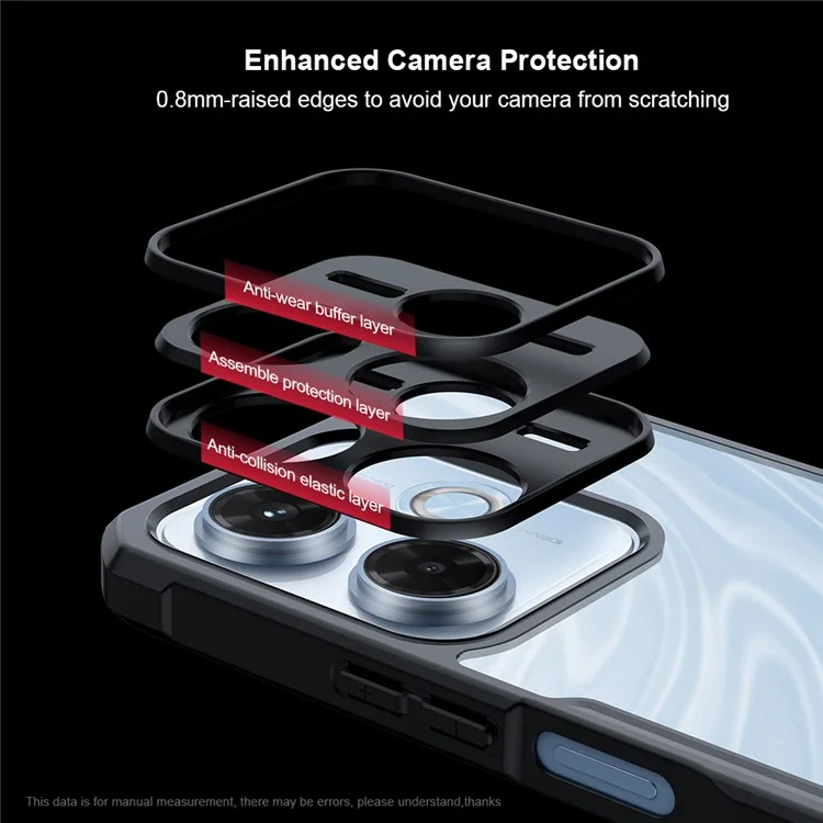 Capa XUNDD para Xiaomi Redmi 13x 4G à Prova de Queda TPU + Acrílico Transparente