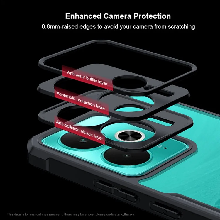 XUNDD für Realme 14T 5G Hülle Stoßfeste TPU + Acryl Transparent Rückseite Handyhülle