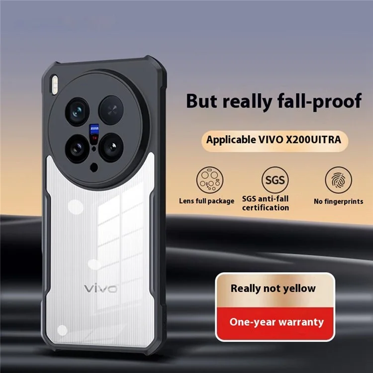 XUNDD For vivo X200 Ultra 5G Case Dropproof TPU + Acrylic Clear Back Phone Cover