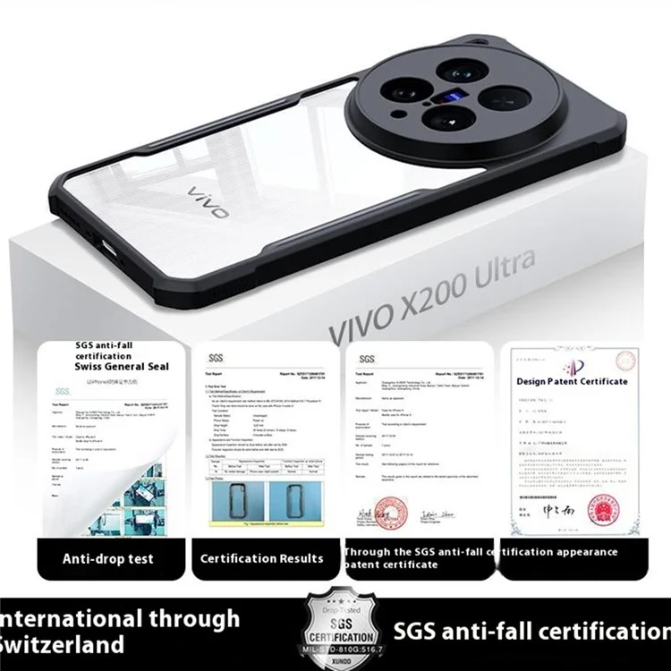 XUNDD For vivo X200 Ultra 5G Case Dropproof TPU + Acrylic Clear Back Phone Cover