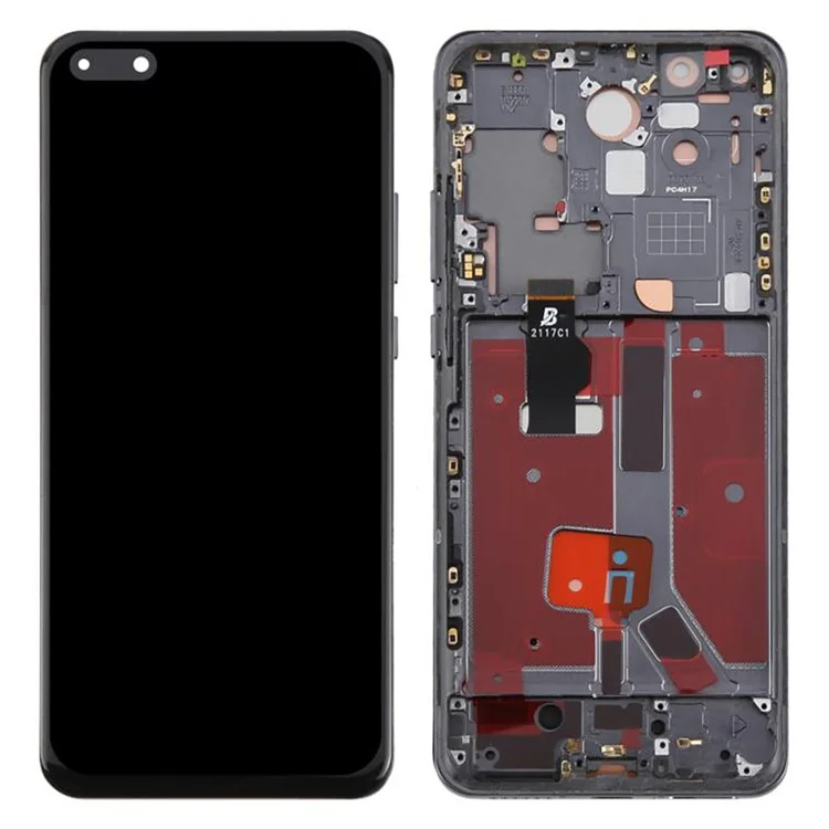 For Huawei P40 Pro Grade C LCD Screen and Digitizer Assembly + Frame Part (TFT Technology) (Without Logo) - Black