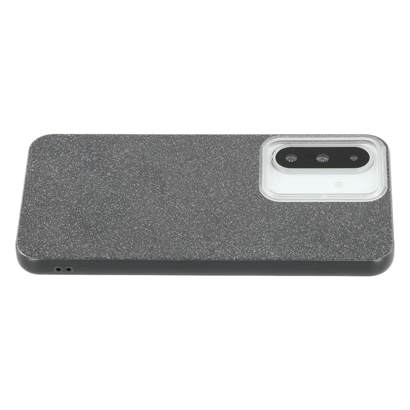 For Samsung Galaxy A26 5G Case IMD Glitter TPU Phone Cover Large Camera Cutout - Black