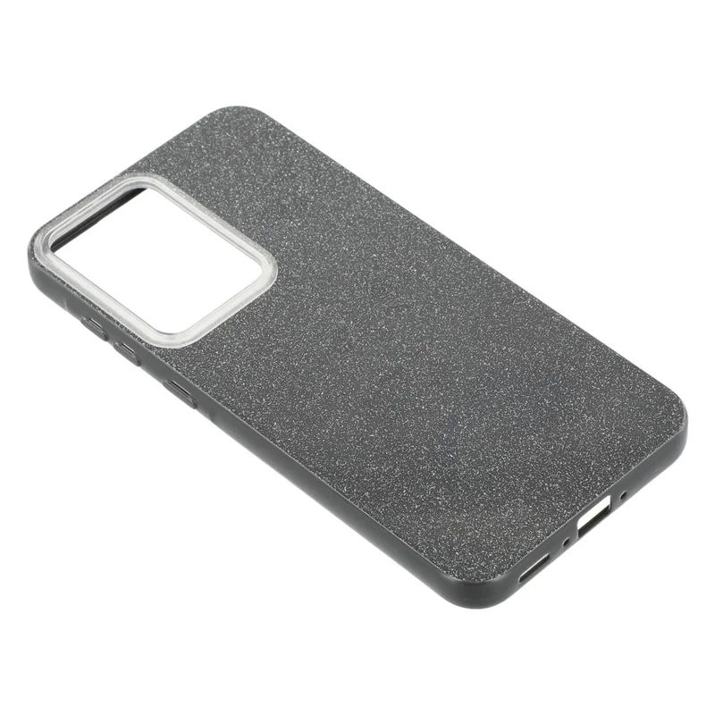 For Samsung Galaxy A26 5G Case IMD Glitter TPU Phone Cover Large Camera Cutout - Black