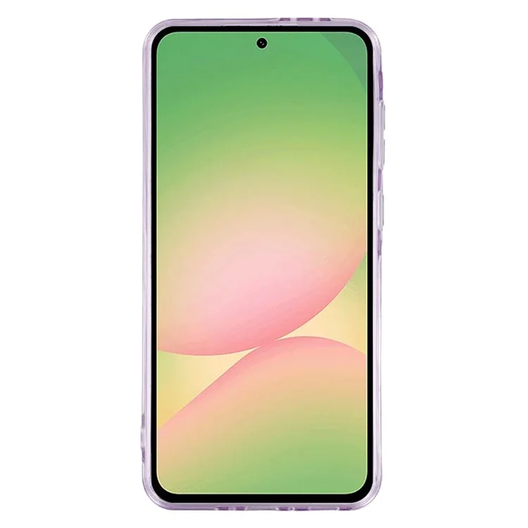 For Samsung Galaxy A56 5G Case with Mirror IMD PC + TPU Phone Cover with Glass Lens Film - Ripple Pattern / Purple