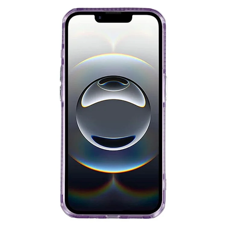 For iPhone 16e Case with Mirror IMD PC + TPU Phone Cover with Glass Lens Film - Feather Pattern / Purple