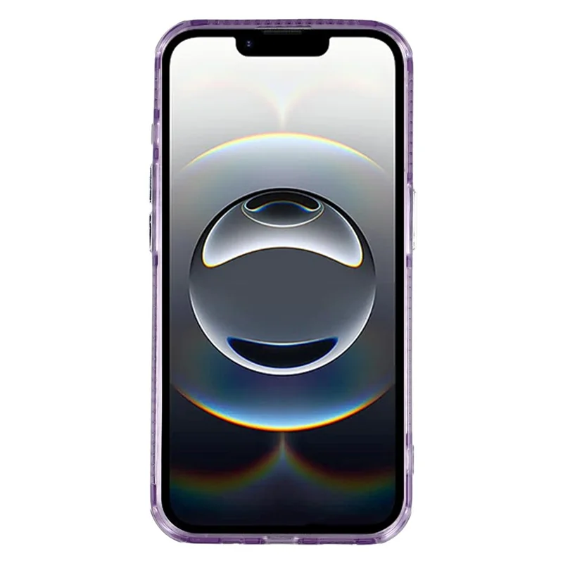 For iPhone 16e Case with Mirror IMD PC + TPU Phone Cover with Glass Lens Film - Ripple Pattern / Purple