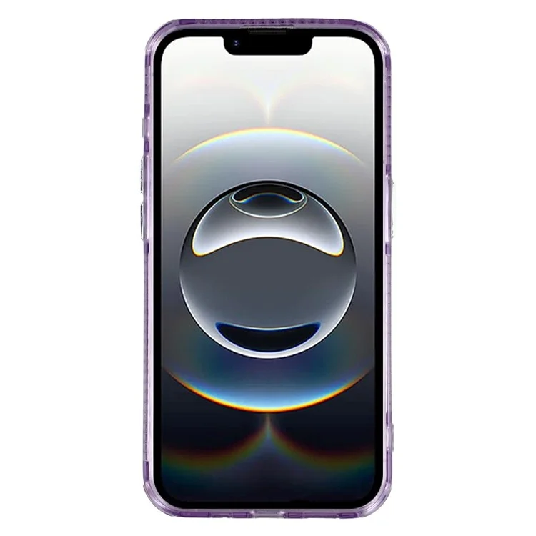 Étui pour iPhone 16e Gros nœud Décor IMD PC + Housse de téléphone TPU avec film de protection en verre - Motif plumes / Violet