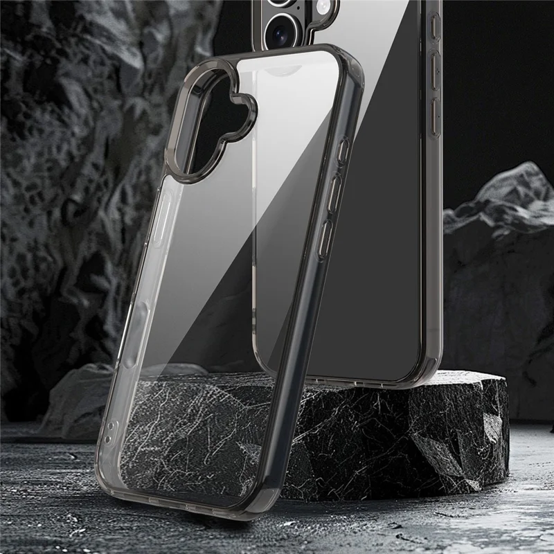 Étui pour iPhone 16 Plus TPU + Coque arrière en acrylique Anti-jaunissement - Noir