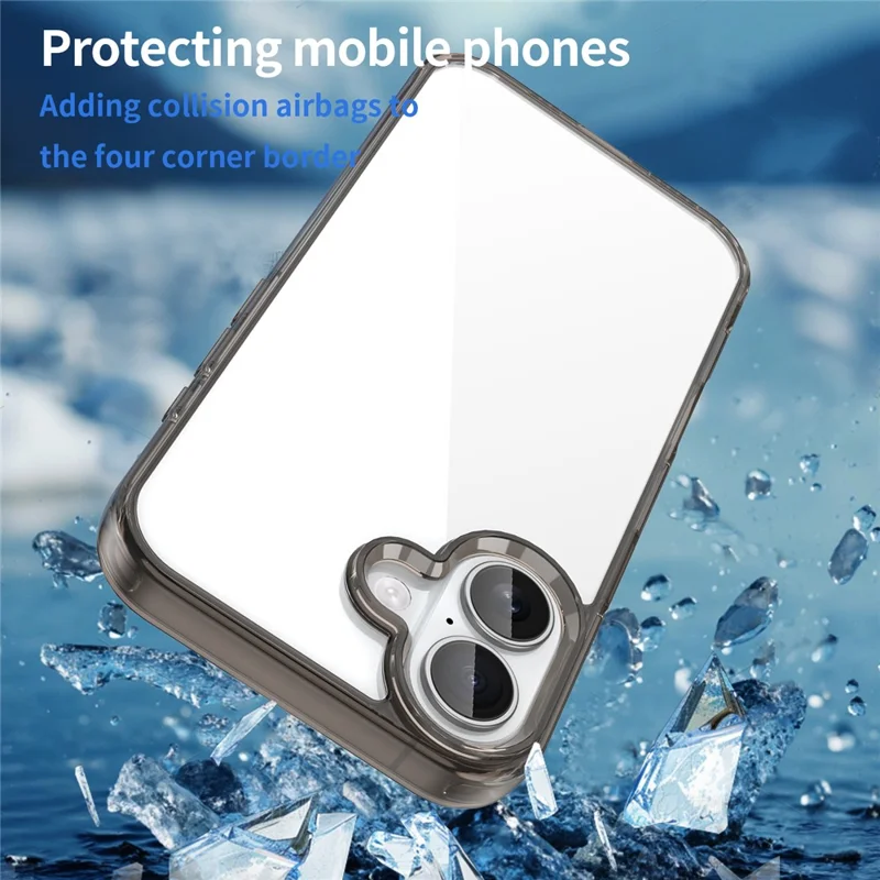 Étui pour iPhone 16 Plus TPU + Coque arrière en acrylique Anti-jaunissement - Noir