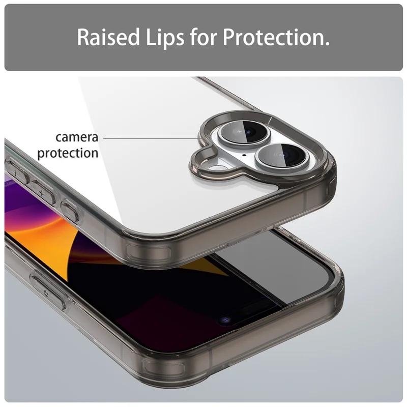 Étui pour iPhone 16 Plus TPU + Coque arrière en acrylique Anti-jaunissement - Noir