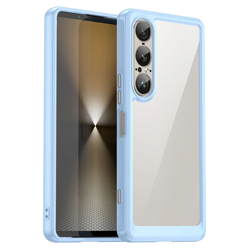 For Sony Xperia 1 VII Case TPU + Acrylic Protective Clear Phone Cover - Blue