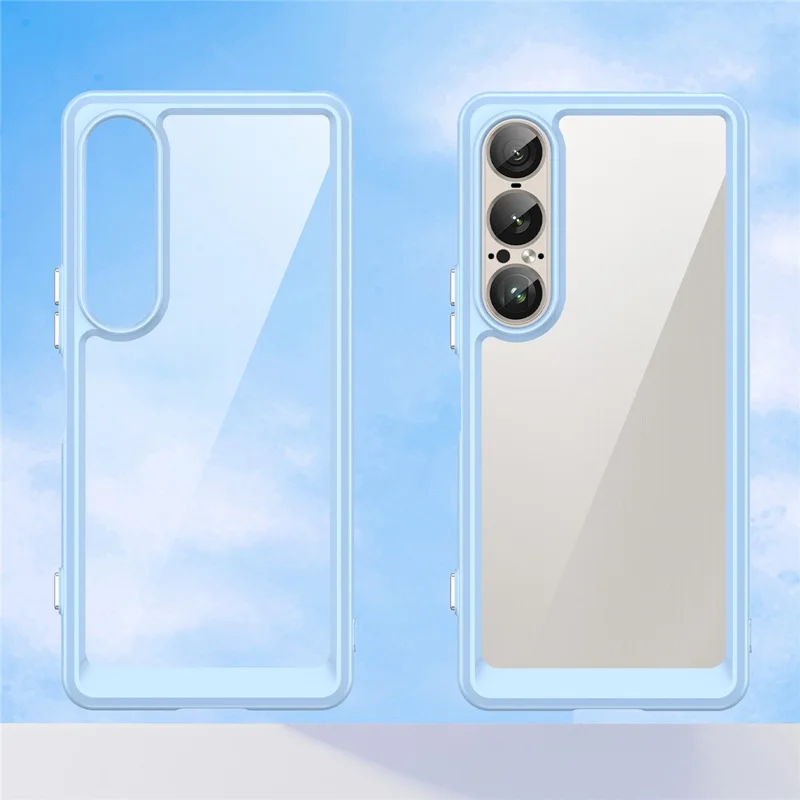 For Sony Xperia 1 VII Case TPU + Acrylic Protective Clear Phone Cover - Blue