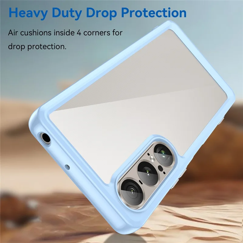 For Sony Xperia 1 VII Case TPU + Acrylic Protective Clear Phone Cover - Blue