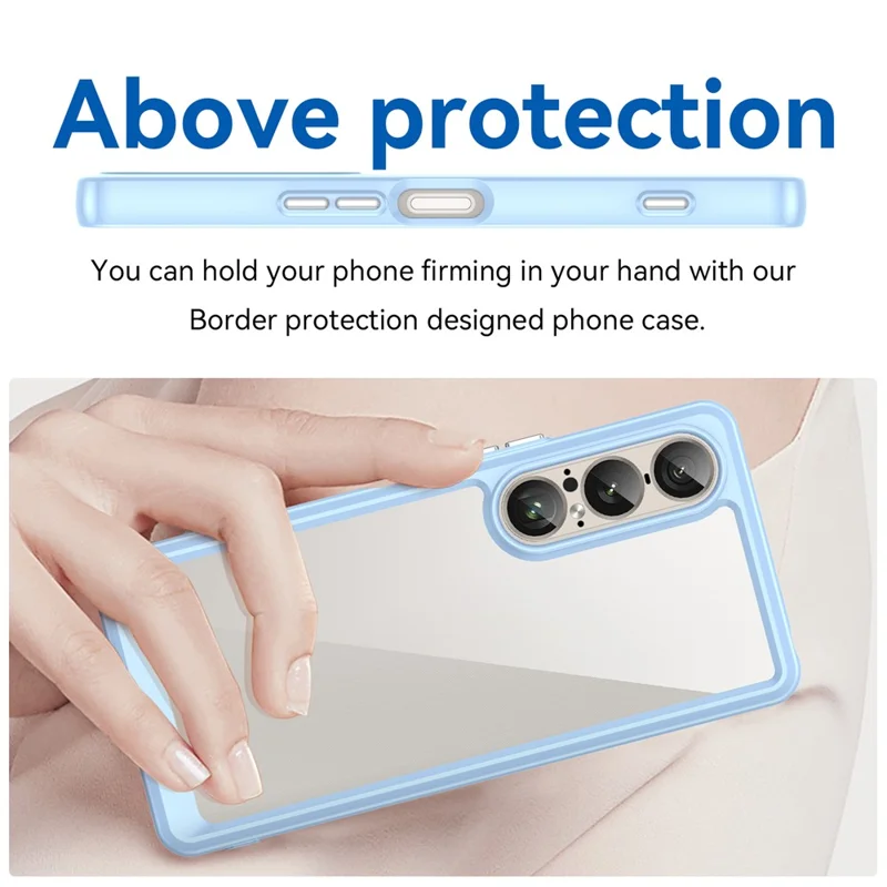 For Sony Xperia 1 VII Case TPU + Acrylic Protective Clear Phone Cover - Blue