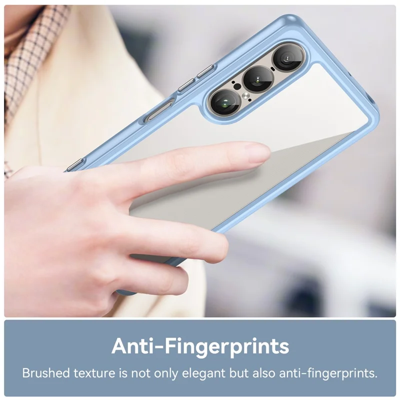 For Sony Xperia 1 VII Case TPU + Acrylic Protective Clear Phone Cover - Blue